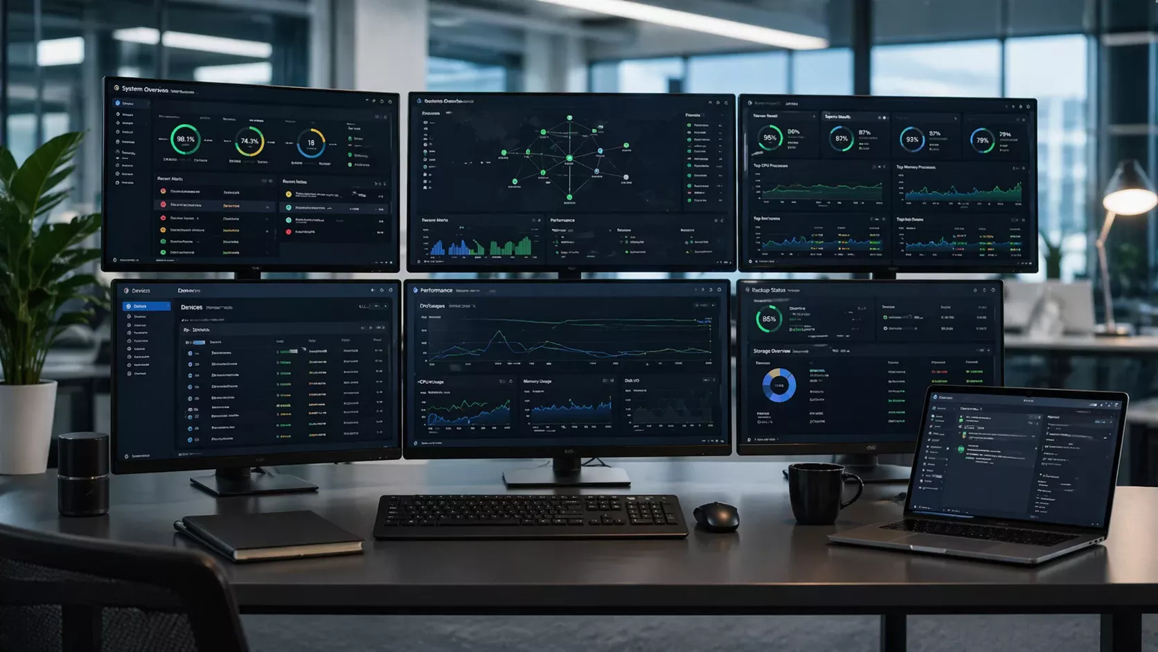 IT support technician helping a small business employee at their workstation