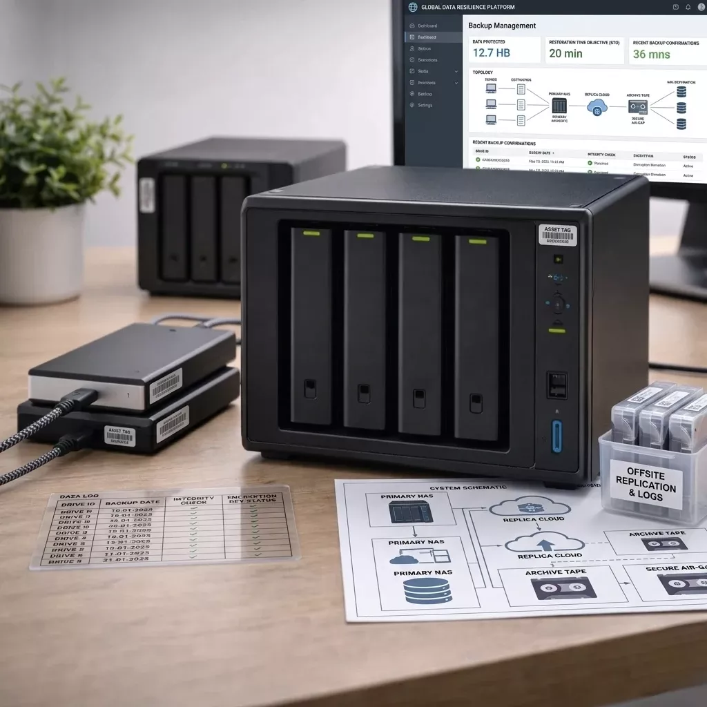 External storage devices representing backup and data protection for small businesses